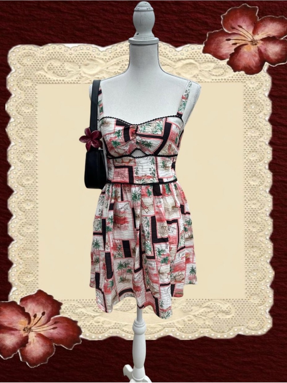Floral Geometric Sundress - Pink Multi